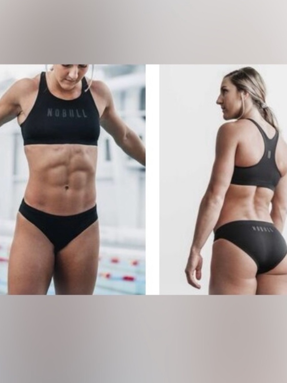 NOBULL Athletic 3 Piece Swim Set- 2 NoBull tops (black and grey) and 1 bottom!